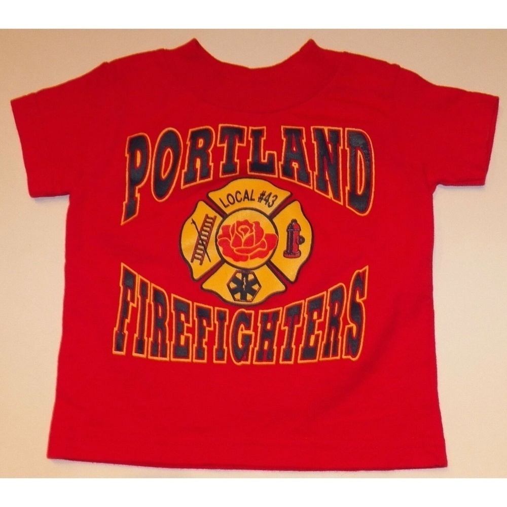 Portland Firefighters Red Shirt Baby Size 12 Months Halloween Local #43 Oregon